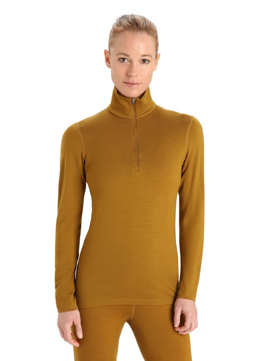 Base Layers Icebreaker Merino 260 Tech Long Sleeve Half Zip Thermal Top Femme Marron | FR 1912AHKP